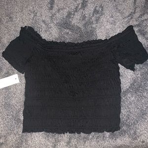 Off the shoulder black tight crop top, not worn